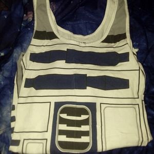 Star Wars R2-D2 White Mighty Fine Tank Top Womens Size Medium